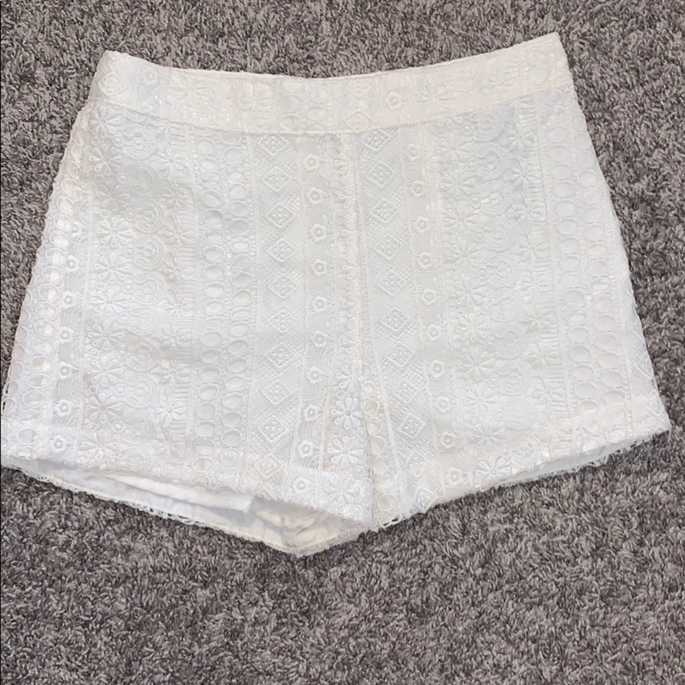 White Lacey shorts